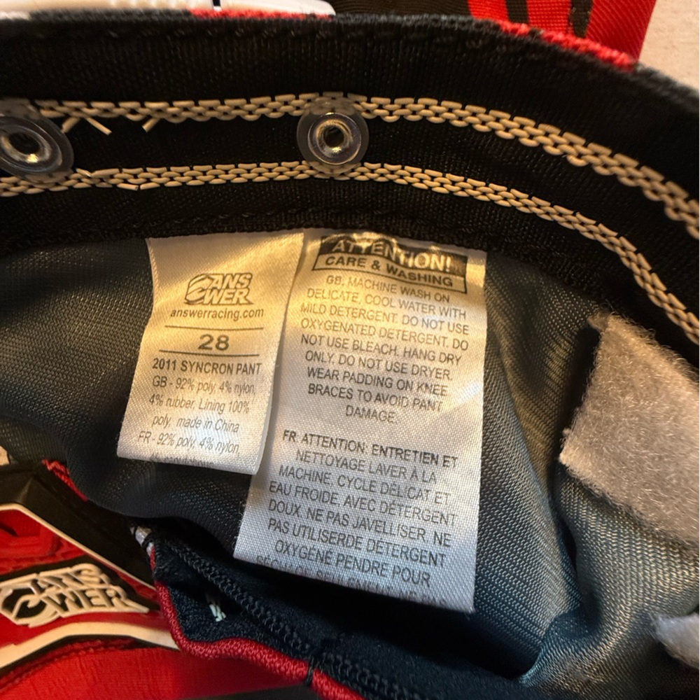 Answer Racing Men's Red and Black Pants - Picture 2 of 3